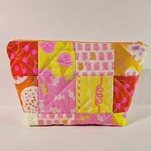 Ruby Star Society Patchwork Zipper Pouch: Handmade Quilted Cosmetic Bag